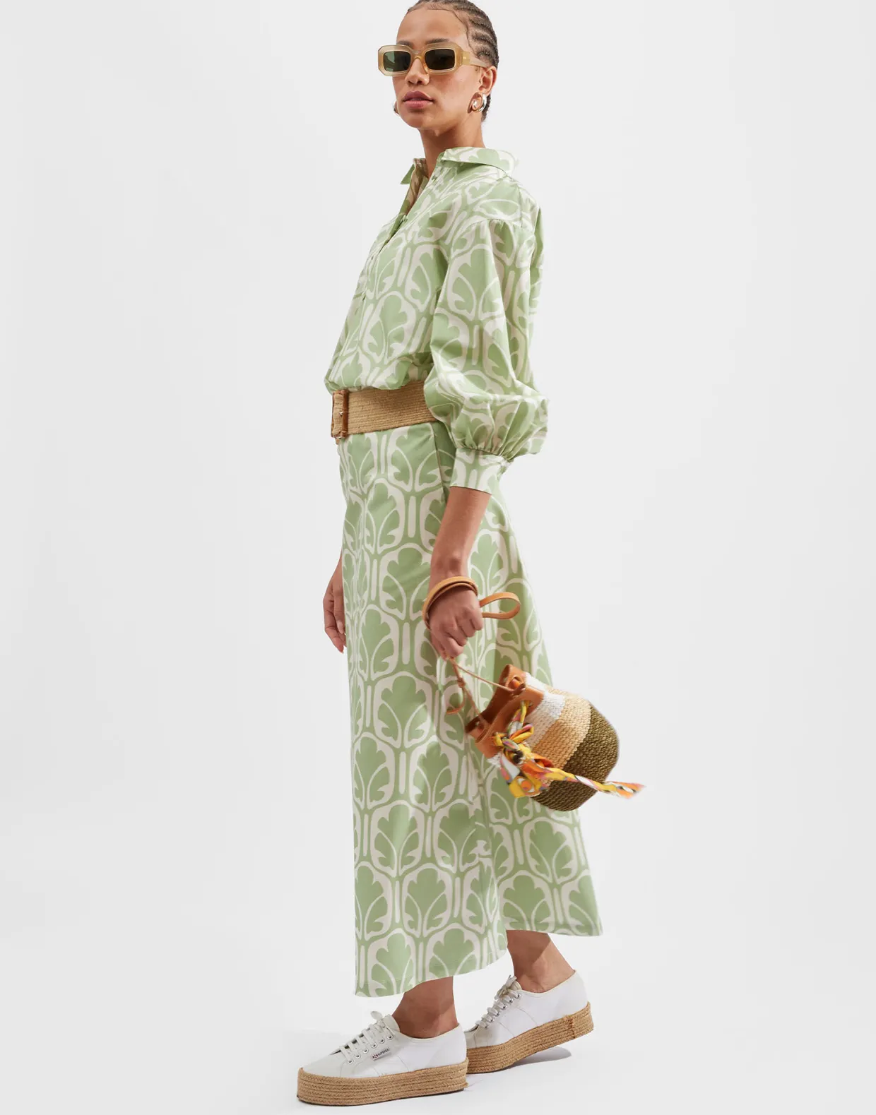 A-Long SkirtGrove in Heavy Cotton Stretch