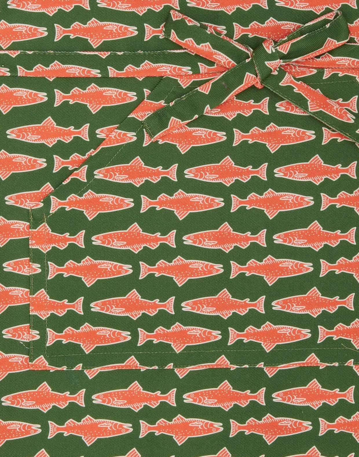 ApronComo Fish Green in Cotton