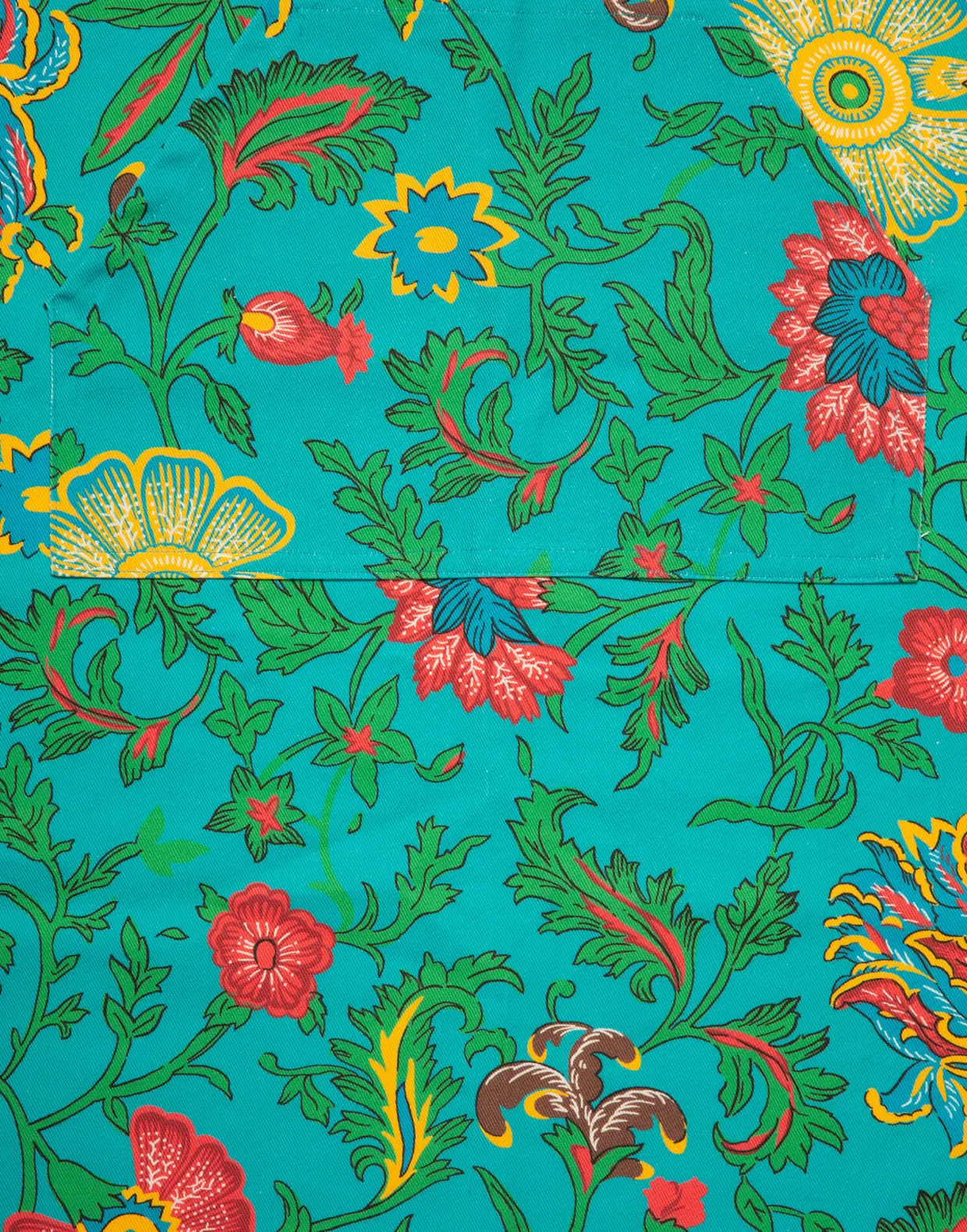 ApronDragon Flower Turchese in Cotton