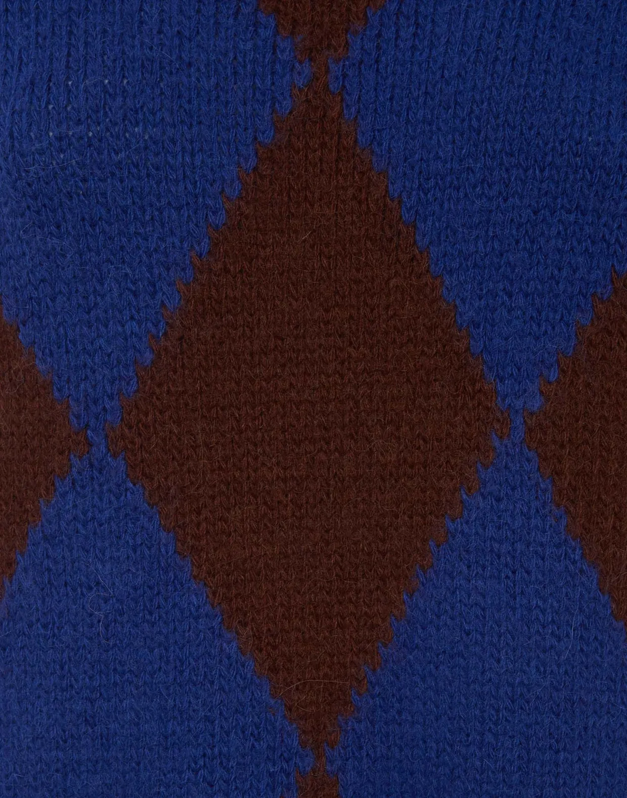 Argyle GiletBordeaux/Blue in Wool