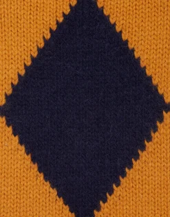 Argyle GiletNavy & Yellow in Wool