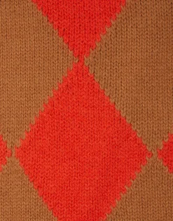 Argyle ScarfCamel Orange in Wool