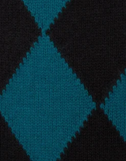 Argyle ScarfGreen / Black in Wool