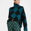Argyle SweaterGreen / Black in Wool