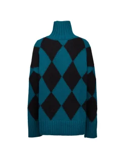 Argyle SweaterGreen / Black in Wool