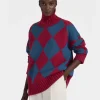 Argyle SweaterRed & Blue in Wool