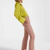 Ascot ShirtAcid Green in Stretch Satin