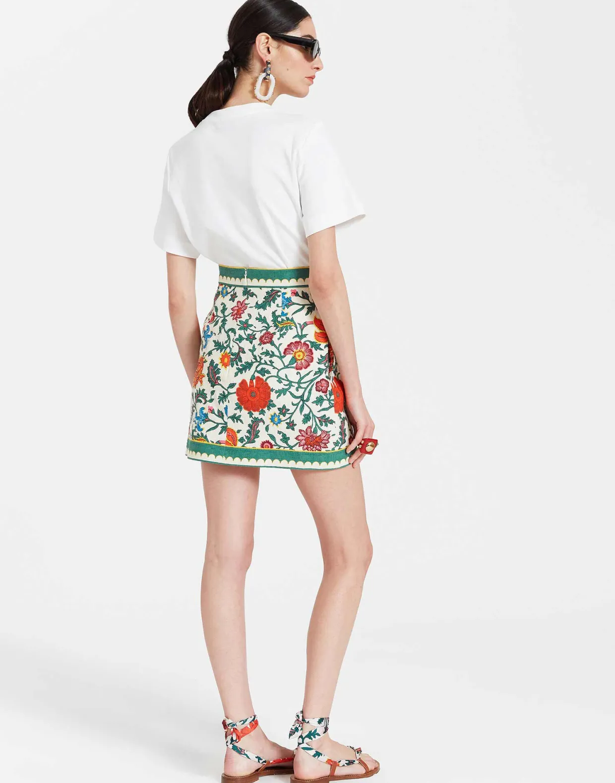 Baia Mini SkirtDragonflower Mini Multicolor in Shot Cotton