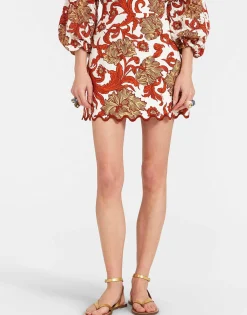 Baia Mini SkirtReef White in Shot Cotton