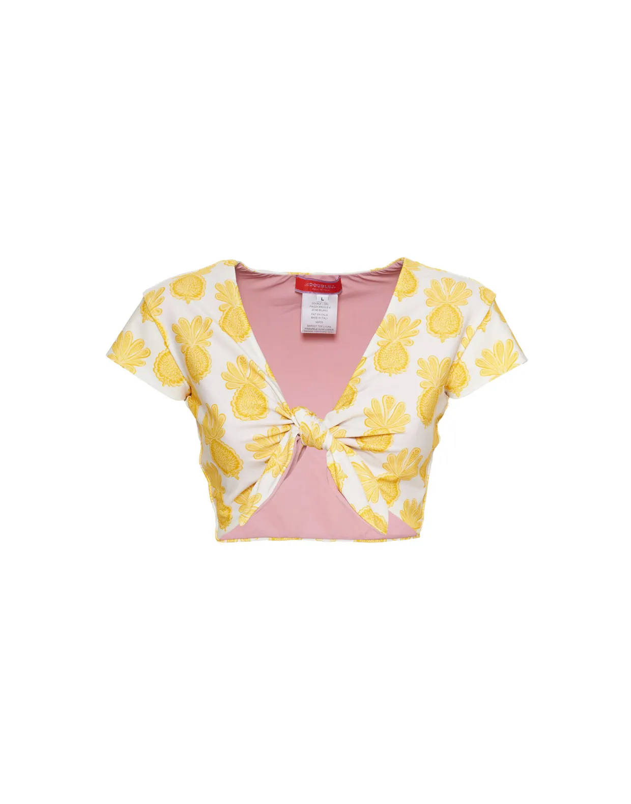 Bardot TopPineapple Sunflower White in Lycra