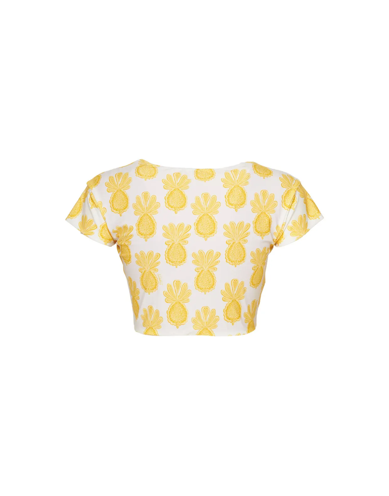 Bardot TopPineapple Sunflower White in Lycra
