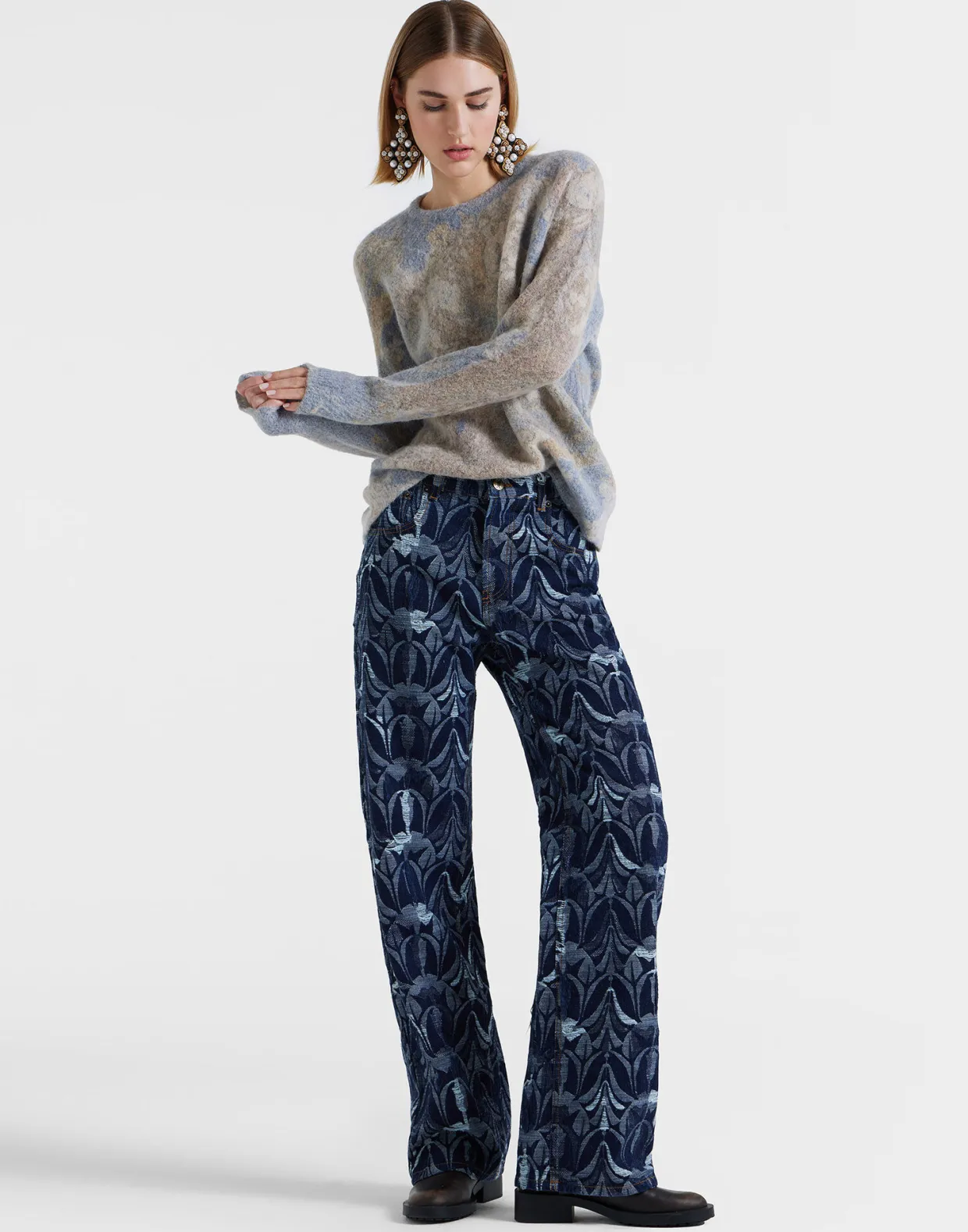 Better Than Your Boyfriend's JeansPapyrus Navy in Jacquard Denim