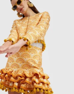 Bijoux JacketFans Gold in Jacquard With Tassels