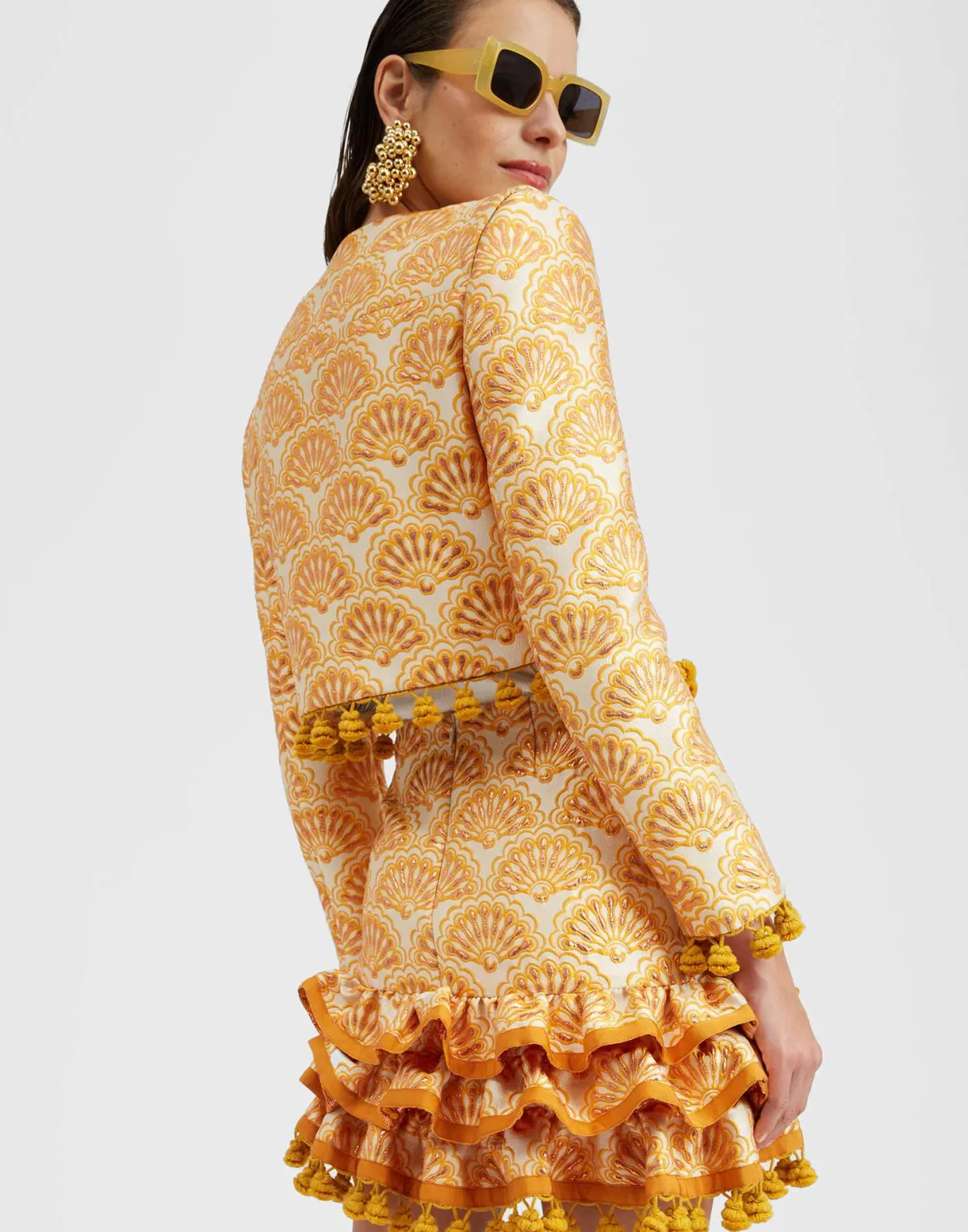Bijoux JacketFans Gold in Jacquard With Tassels