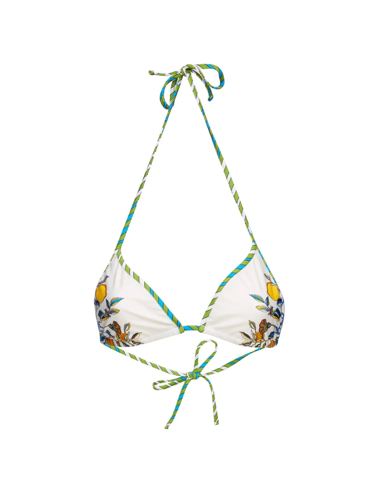 Bikini TopBorboni Placée Bianco in Lycra