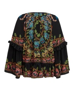 Boho BlouseEve Black in Crepe De Chine