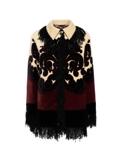 Bonanza JacketCorsini Placée Cream in Cotton Velvet With Fringes