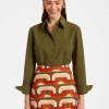 Boy ShirtSolid Camouflage in Crisp Poplin