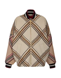 Brooklyn BomberLady Check Light Beige in Wool