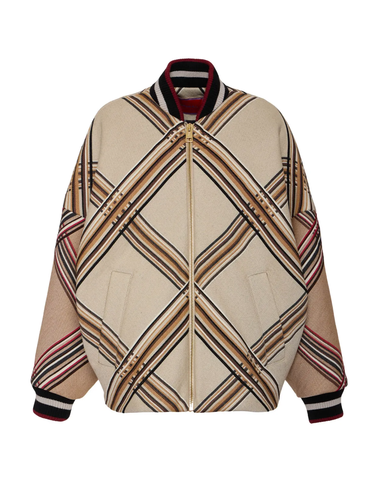 Brooklyn BomberLady Check Light Beige in Wool
