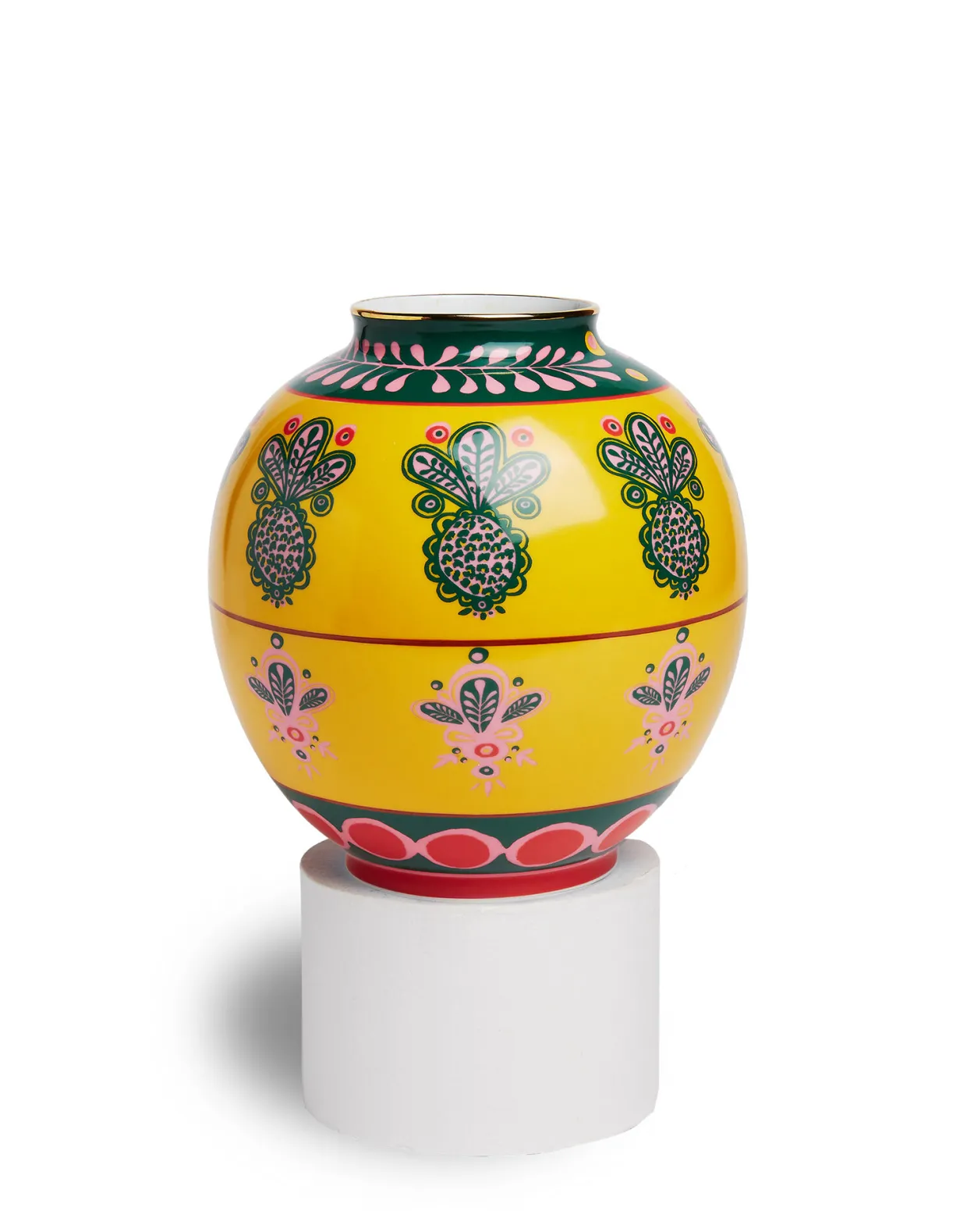 Bubble VasePineapple Giallo in Porcelain