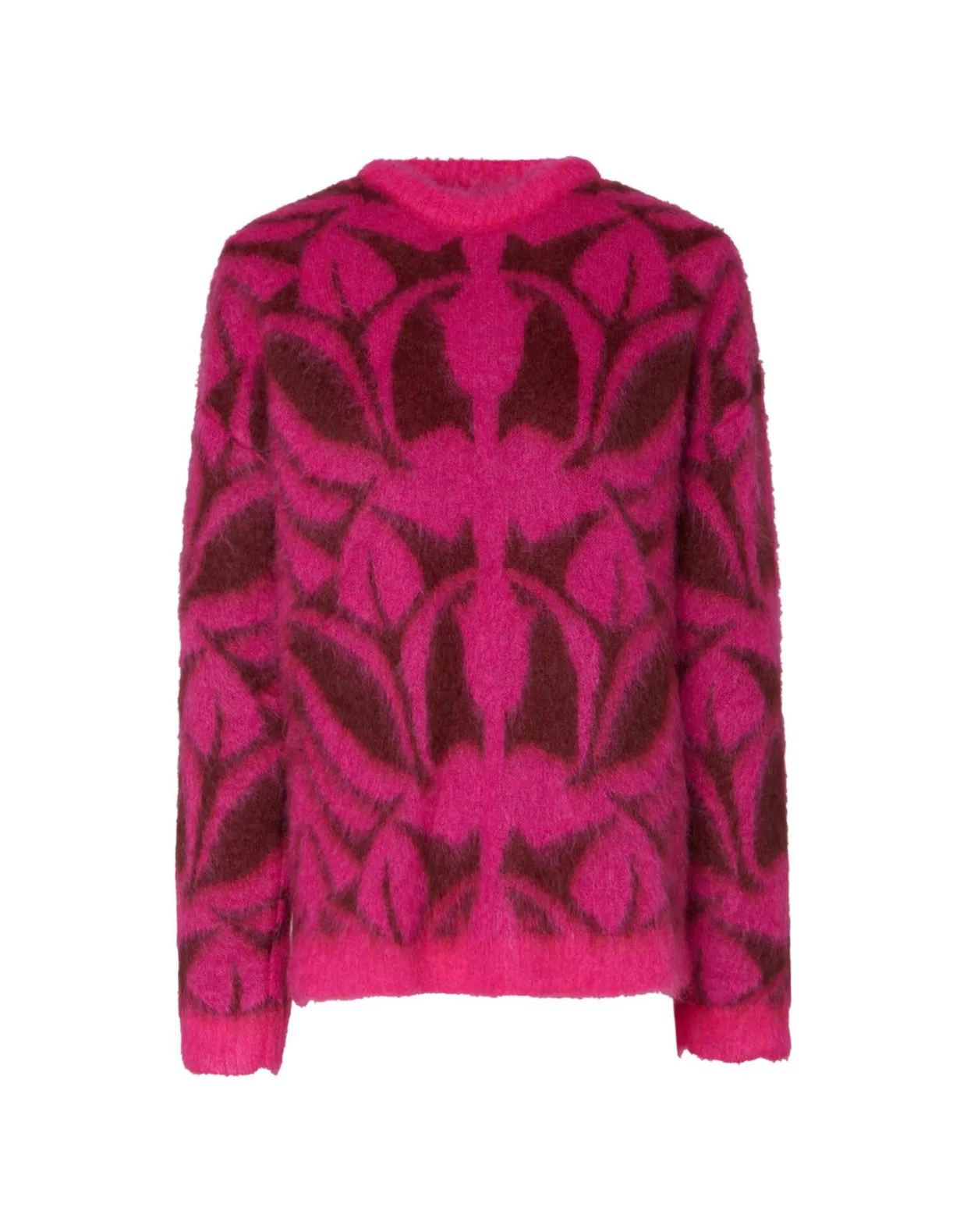 Camden JumperFuchsia & Bordeaux in Brushed Wool
