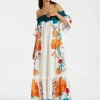 Capalbio DressMorpheus Plac&eacute;e Orange in Summer Poplin