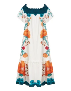 Capalbio DressMorpheus Placée Orange in Summer Poplin