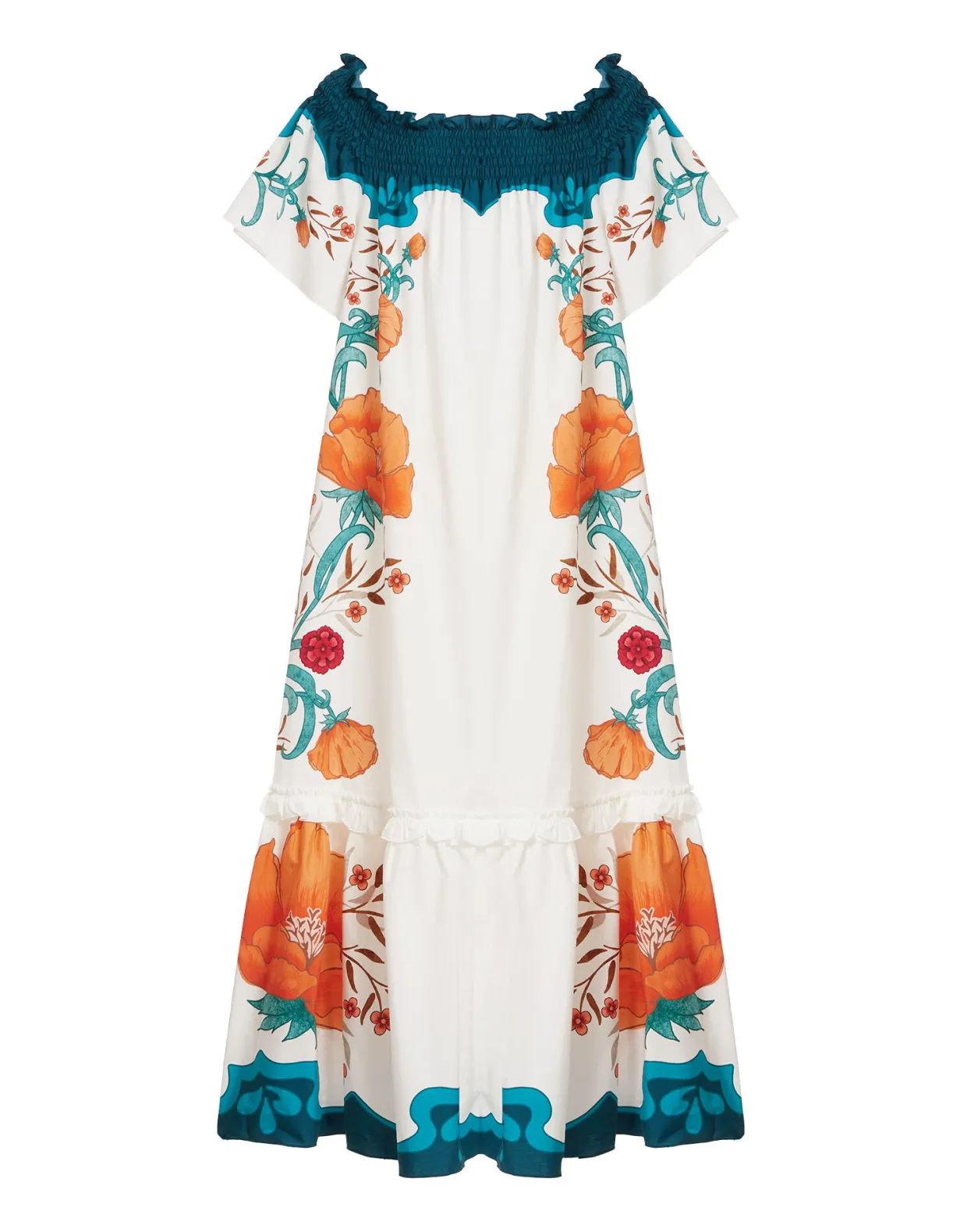 Capalbio DressMorpheus Placée Orange in Summer Poplin