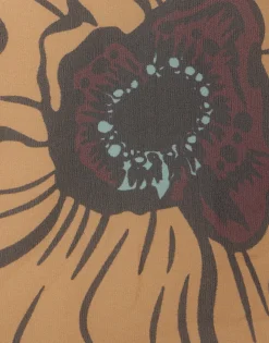 Cerere BlouseBig Blooms Placée Brown in Silk Chiffon