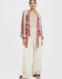 Cerere BlouseZodiac Placée Purple in Silk Chiffon