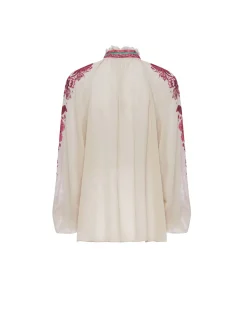 Cerere BlouseZodiac Placée Purple in Silk Chiffon