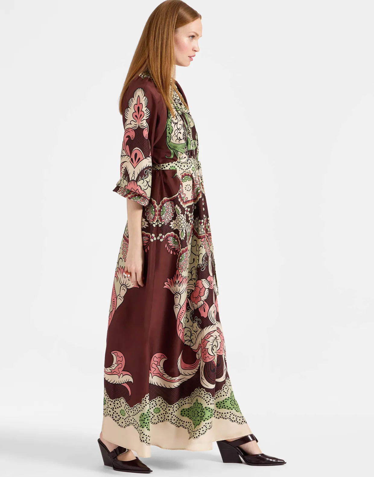 Cerere DressPortal Placée Brown in Silk Voile