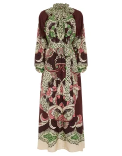 Cerere DressPortal Placée Brown in Silk Voile