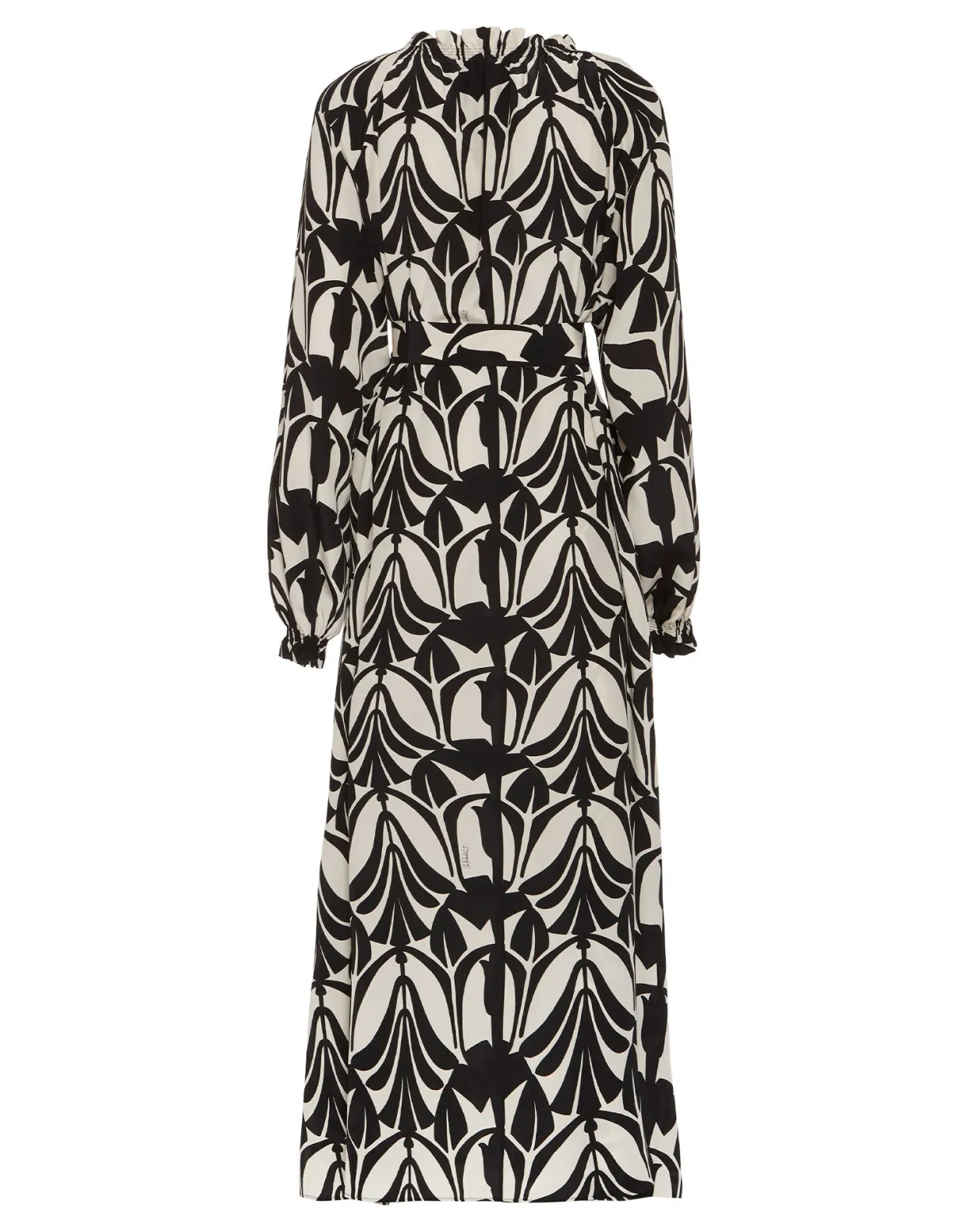 Cerere Shirt DressPapyrus Black & White in Crepe De Chine Silk