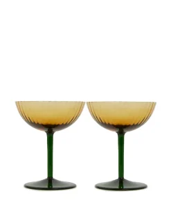 Champagne Coupe Set of 2Giallo in Glass