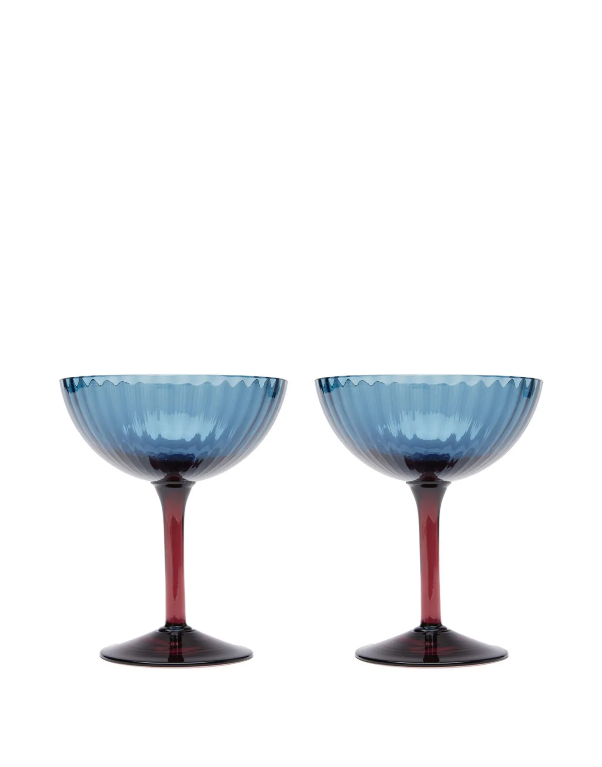 Champagne Coupe Set of 4Mixed in Glass