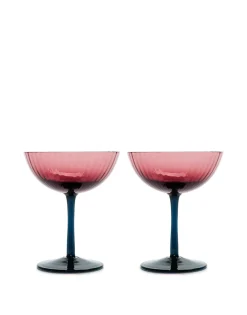 Champagne Coupe Set of 2Viola in Glass