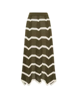 Chevron SkirtSolid Camouflage in Knit Chevron
