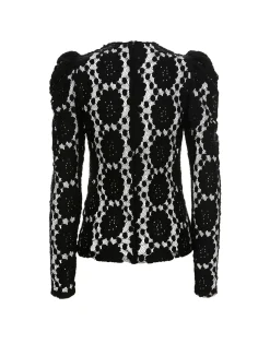 Clingy TopSolid Black in Stretch Lace