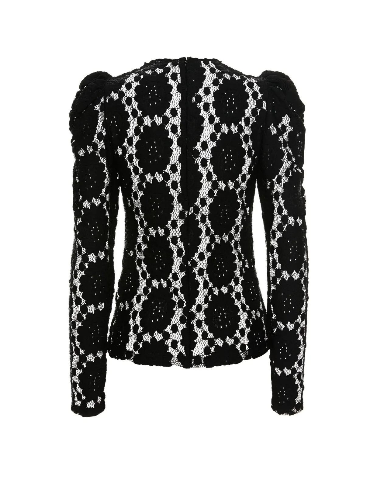 Clingy TopSolid Black in Stretch Lace