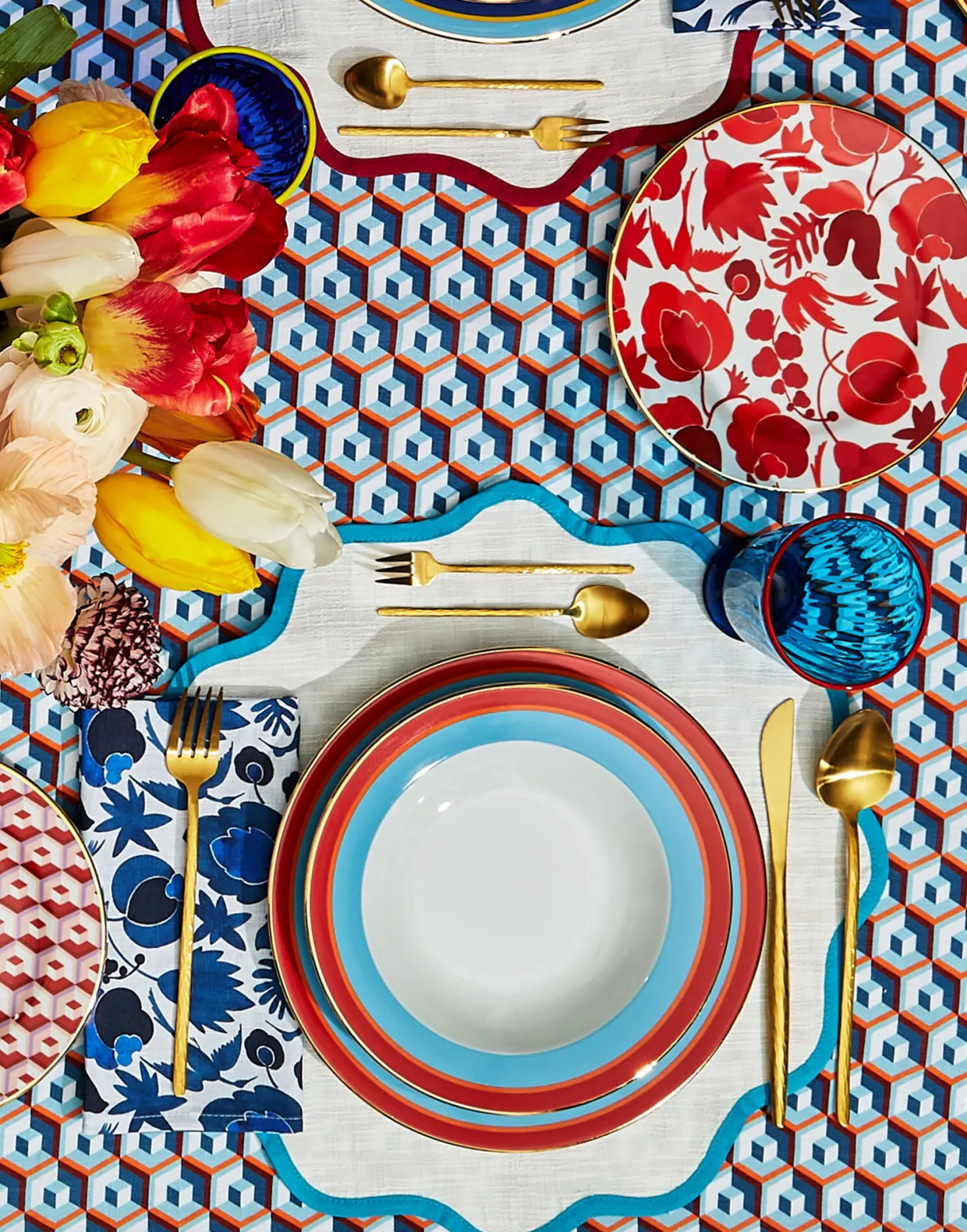 Cloud Placemat Set of 2Light Blue in Cotton