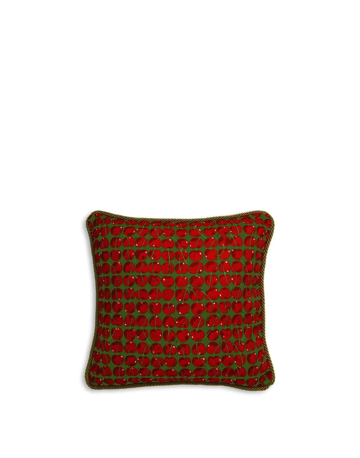 Cushion (45X45)Cherries Verde in Cotton Honan