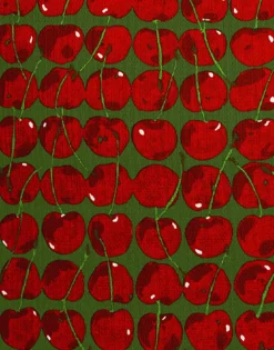 Cushion (45X45)Cherries Verde in Cotton Honan