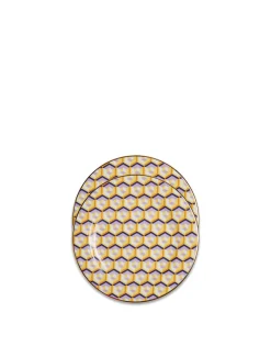 Dessert Plate Set of 2Cubi Giallo in Porcelain