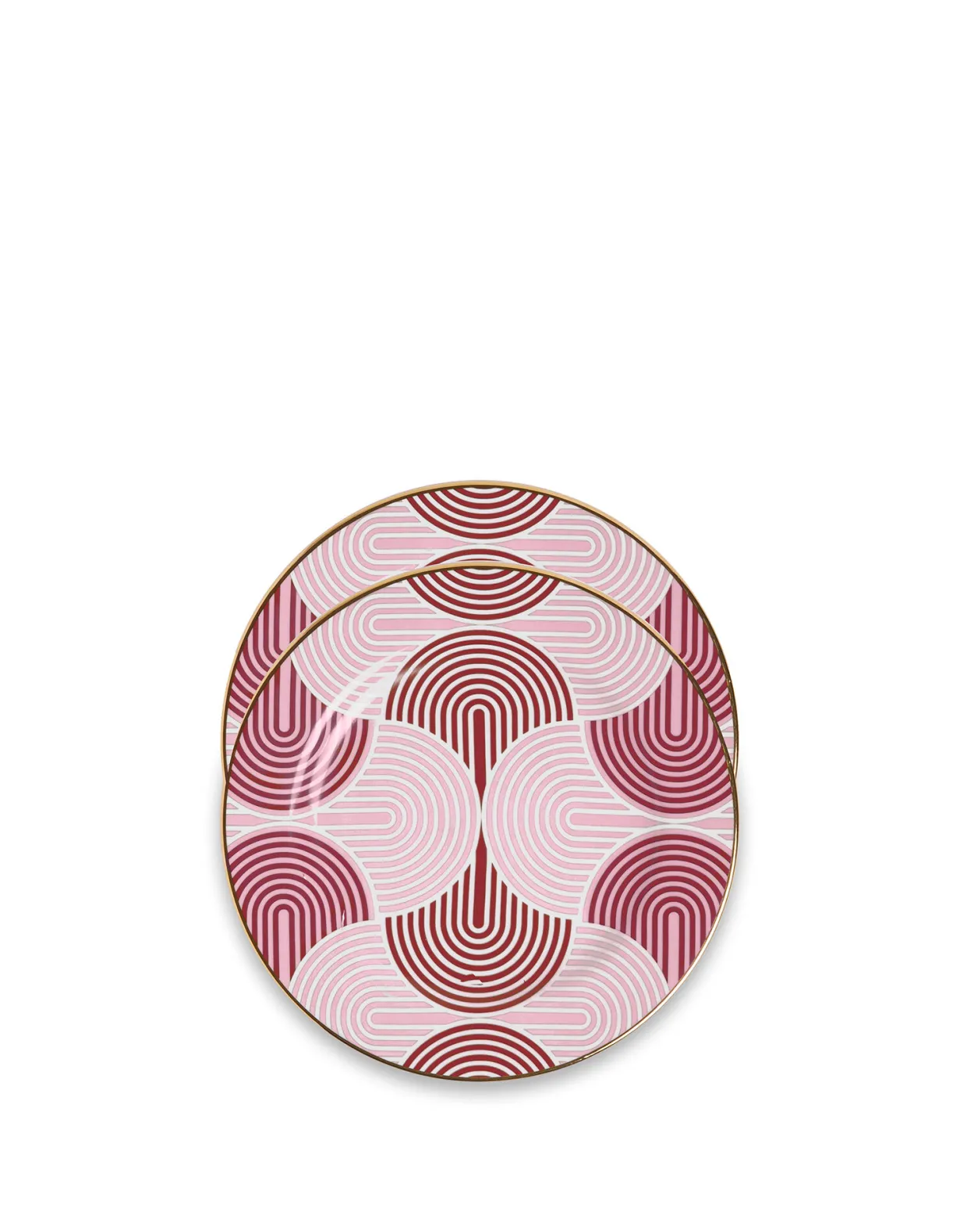 Dessert Plate Set of 2Slinky Rosso in Porcelain