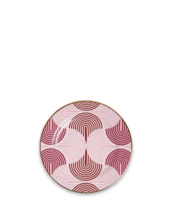Dessert Plate Set of 2Slinky Rosso in Porcelain