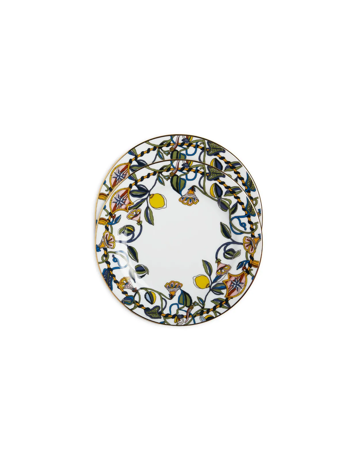 Dessert Plates Set Of 2Borboni White in Porcellain