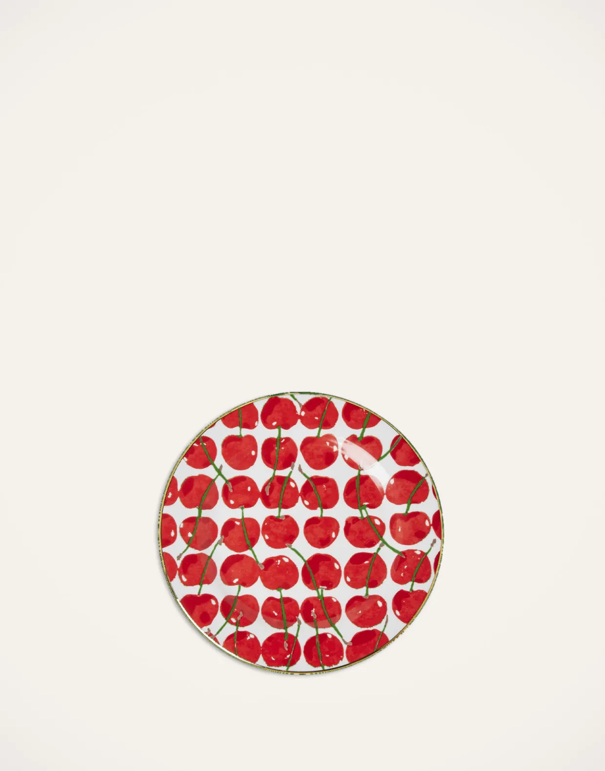 Dessert Plates Set Of 2Cherries Avorio in Porcelain