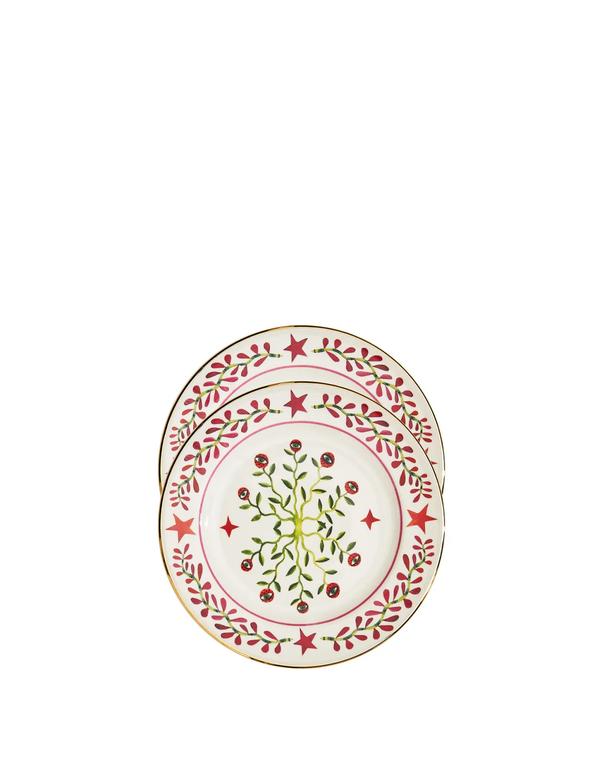 Dessert Plates Set of 2Eye Vines in Porcelain